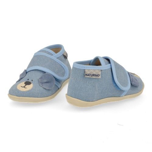 Naturino Pantoffels blauw  (Kinder pantoffel jeans met beertje - bidaim) - Junior Steps