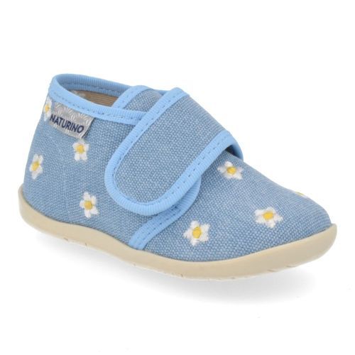 Naturino Pantoffels blauw Meisjes (Kinder pantoffel jeans met bloempjes - silvys) - Junior Steps
