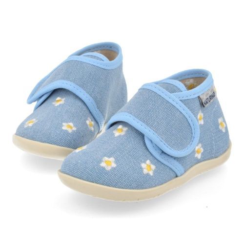 Naturino Pantoffels blauw Meisjes (Kinder pantoffel jeans met bloempjes - silvys) - Junior Steps