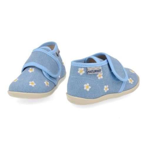 Naturino Pantoffels blauw Meisjes (Kinder pantoffel jeans met bloempjes - silvys) - Junior Steps
