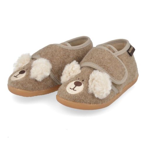 Naturino Pantoffels beige  (kinder pantoffel met beertje - bidaim) - Junior Steps