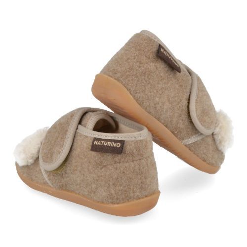 Naturino Pantoffels beige  (kinder pantoffel met beertje - bidaim) - Junior Steps