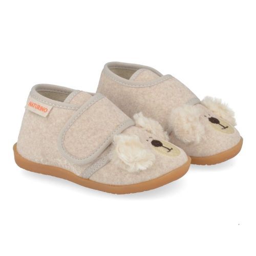 Naturino Pantoffels beige  (Kinder pantoffel met beertje - bidaim) - Junior Steps