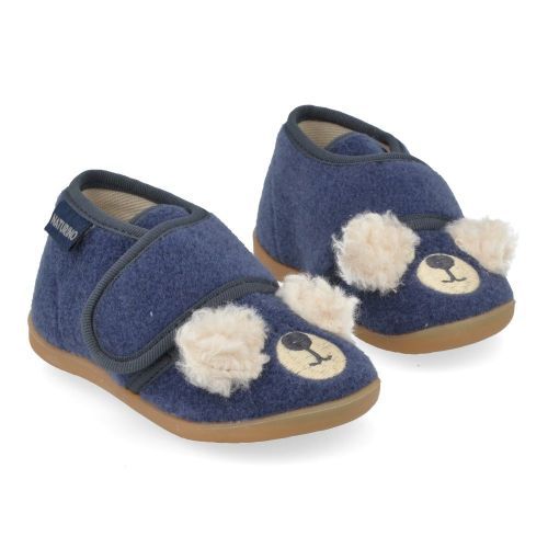 Naturino Pantoffels blauw  (kinder pantoffel met beertje - bidaim) - Junior Steps