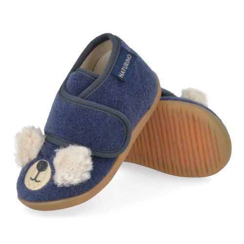Naturino Pantoffels blauw  (kinder pantoffel met beertje - bidaim) - Junior Steps
