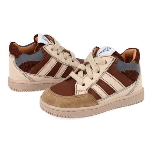 Ocra sneakers bruin Jongens (Beige bruine sneaker - D914/7) - Junior Steps