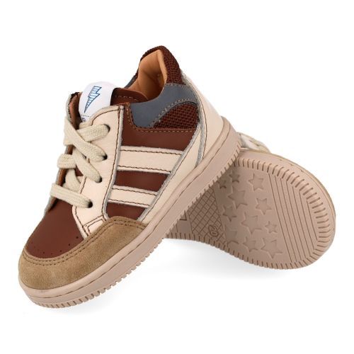 Ocra sneakers bruin Jongens (Beige bruine sneaker - D914/7) - Junior Steps