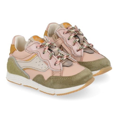 Ocra sneakers roze Meisjes ( - kaki roze sneakerD367) - Junior Steps
