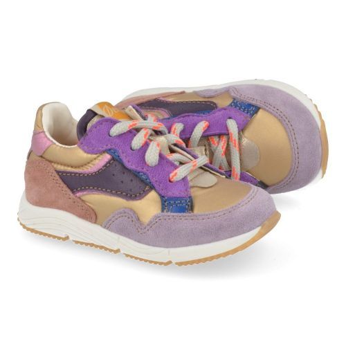 Ocra sneakers paars Meisjes ( - paars gouden sneakerD367) - Junior Steps