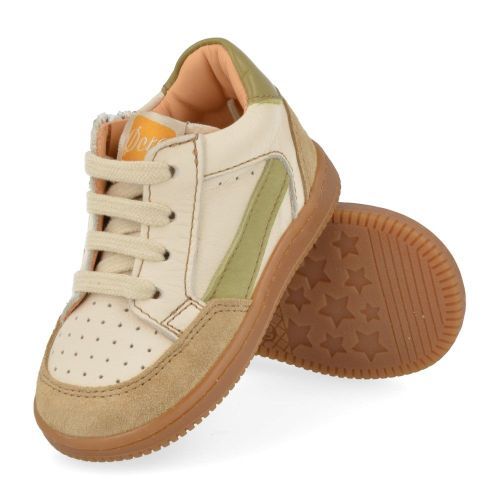 Ocra sneakers beige  (sneakers beige kaki leder - 970) - Junior Steps