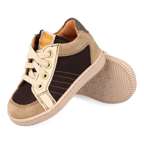 Ocra sneakers bruin  (sneakers bruin leder - D076/12) - Junior Steps