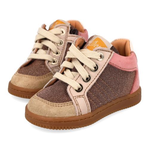 Ocra babyschoenen bruin Meisjes (sneakers glitter suéde - D076/5) - Junior Steps