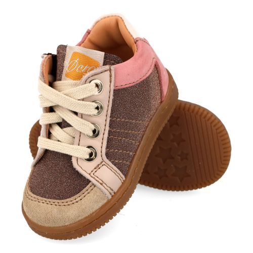 Ocra babyschoenen bruin Meisjes (sneakers glitter suéde - D076/5) - Junior Steps