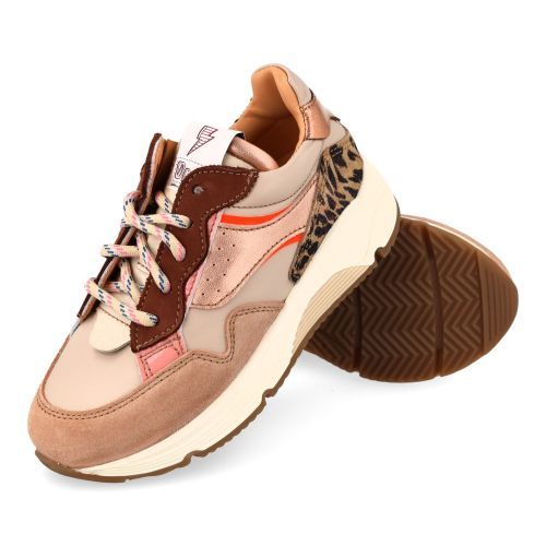 Ocra sneakers beige Meisjes (sneakers meisjes beige zebraprint - D365/5) - Junior Steps