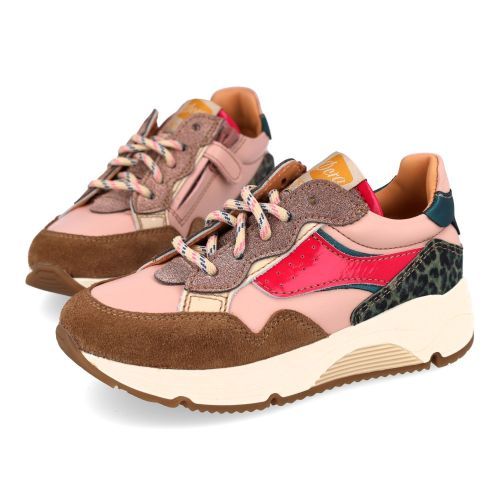 Ocra sneakers roze Meisjes (sneakers meisjes roze multikleur - D365/19) - Junior Steps
