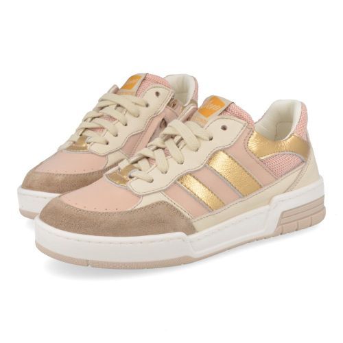 Ocra sneakers roze Meisjes (sneakers roze leder - D910) - Junior Steps