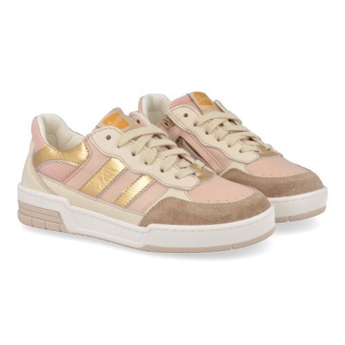 Ocra sneakers roze Meisjes (sneakers roze leder - D910) - Junior Steps