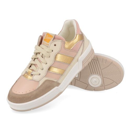 Ocra sneakers roze Meisjes (sneakers roze leder - D910) - Junior Steps