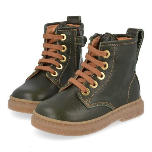 Ocra veterboot kaki  (veterboots kaki leder - 891) - Junior Steps