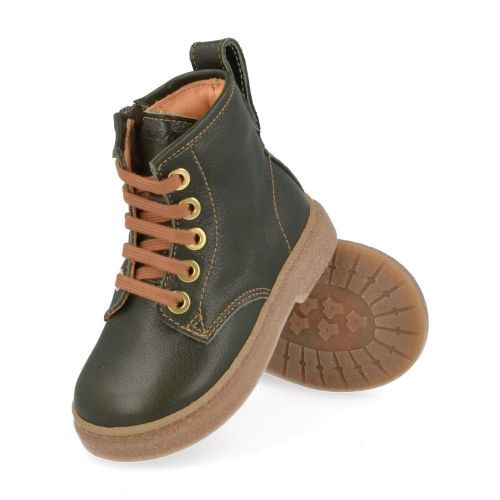 Ocra veterboot kaki  (veterboots kaki leder - 891) - Junior Steps