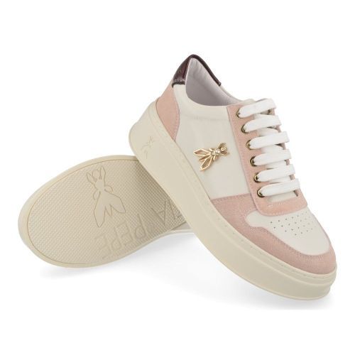 Patrizia pepe sneakers beige Meisjes (beige sneaker met goud Logo - PJ906.21) - Junior Steps