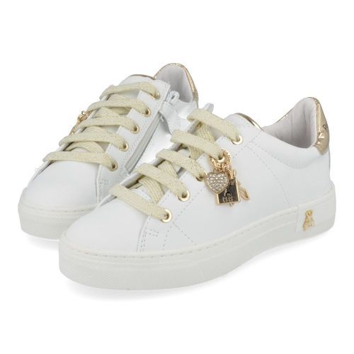 Patrizia pepe sneakers wit Meisjes ( - witte sneaker met goudPJ300.27) - Junior Steps