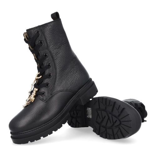 Patrizia pepe veterboot Zwart Meisjes (zwarte bottine - PJ856.31) - Junior Steps