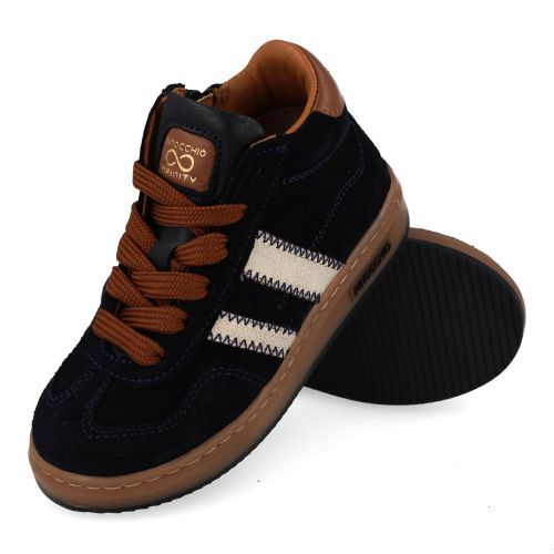 Pinocchio sneakers blauw  (donker blauwe  sneaker  - P1102) - Junior Steps