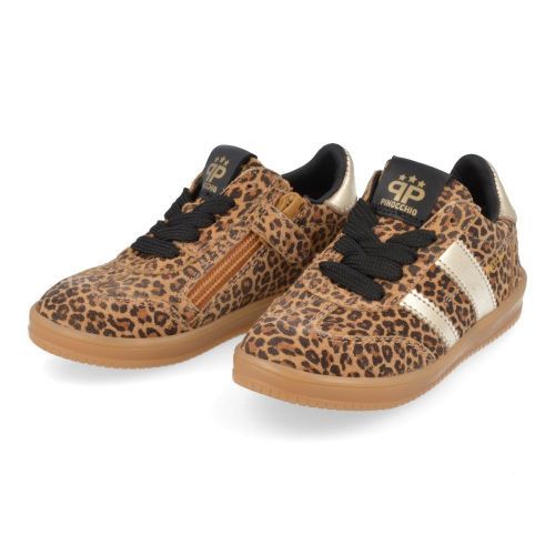 Pinocchio sneakers beige Meisjes ( - lage sneaker met leopard printP1511/U) - Junior Steps