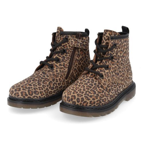 Pinocchio veterboot camel Meisjes (leopard suéde boots  - P1141) - Junior Steps