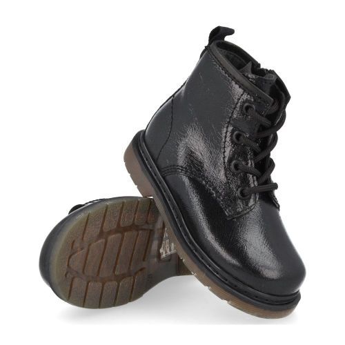 Pinocchio veterboot Zwart Meisjes (zwarte lak boots  - P1141) - Junior Steps