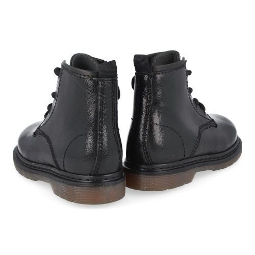 Pinocchio veterboot Zwart Meisjes (zwarte lak boots  - P1141) - Junior Steps