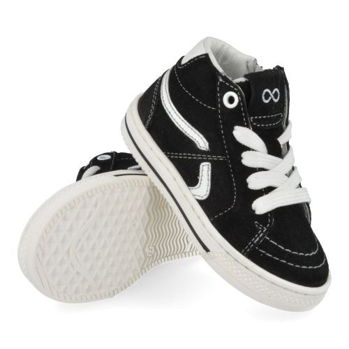 Pinocchio sneakers Zwart  ( - zwarte sneakerp1844) - Junior Steps