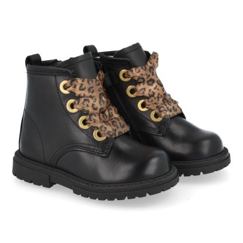 Pinocchio Lace-up boots Black Girls (P1037) - Junior Steps