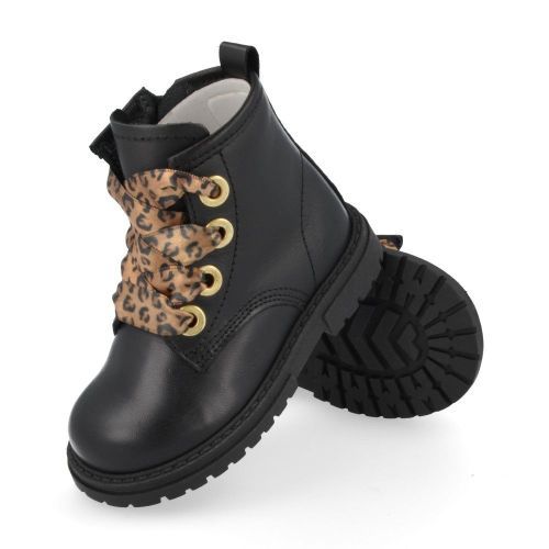 Pinocchio Lace-up boots Black Girls (P1037) - Junior Steps