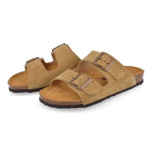 Plakton sandalen beige  ( - beige slipper met voetbed180010) - Junior Steps