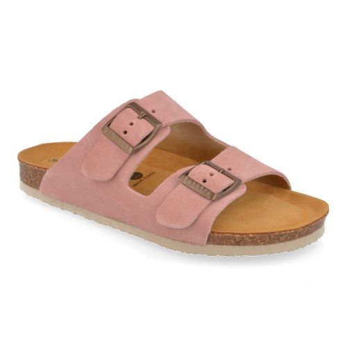 Plakton sandalen roze Meisjes ( - roze suéde slipper met voetbed180010) - Junior Steps