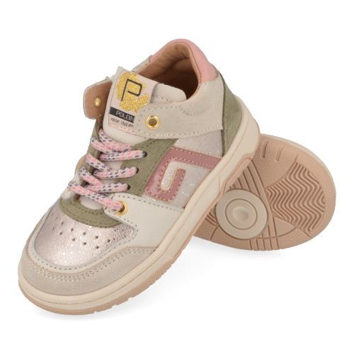Poldino sneakers GOUD Meisjes (beige gouden sneaker  - 6892) - Junior Steps
