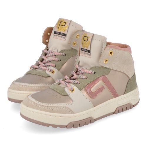 Poldino sneakers GOUD Meisjes (beige gouden sneaker  - 6893) - Junior Steps