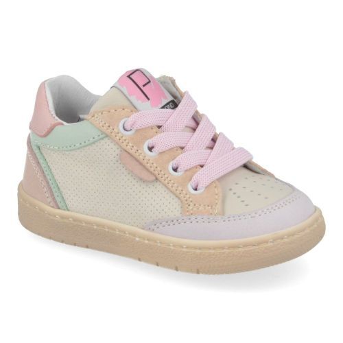 Poldino Schoenen beige Meisjes ( - beige roze sneaker6507) - Junior Steps