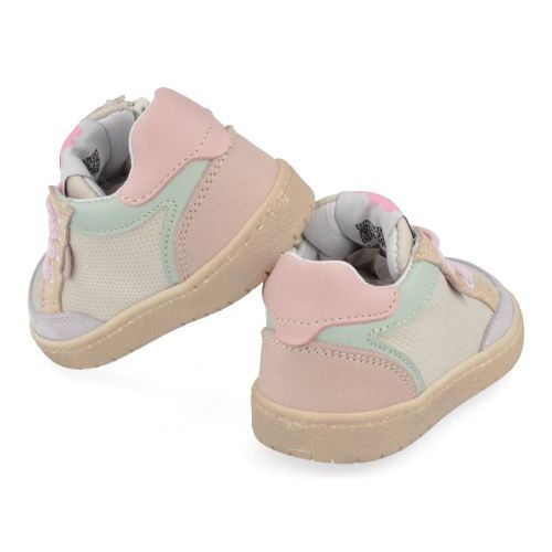 Poldino Schoenen beige Meisjes ( - beige roze sneaker6507) - Junior Steps