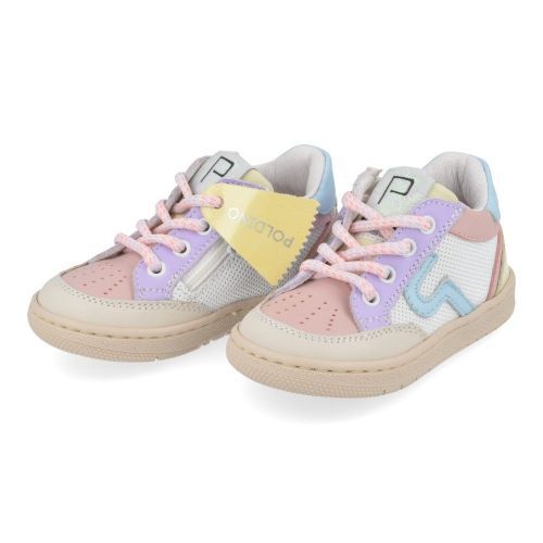 Poldino sneakers beige Meisjes ( - beige roze sneaker6500) - Junior Steps