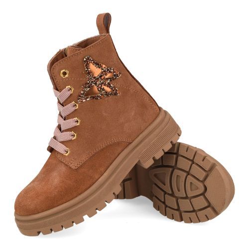 Poldino veterboot beige Meisjes (Beige suéde veterbottine  - 7005CM) - Junior Steps