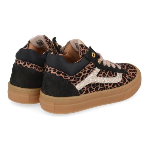 Poldino sneakers beige Meisjes (bruine sneaker met leopardprint - 6801FT) - Junior Steps
