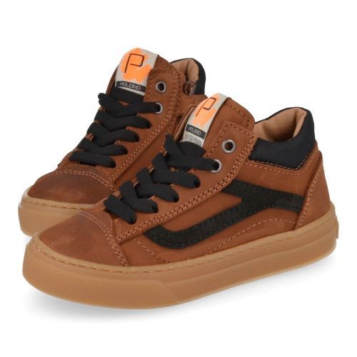 Poldino sneakers cognac Jongens (cognac sneaker  - 6801OM) - Junior Steps