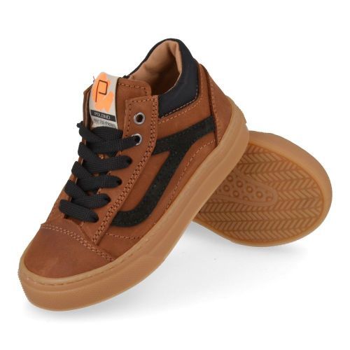 Poldino sneakers cognac Jongens (cognac sneaker  - 6801OM) - Junior Steps