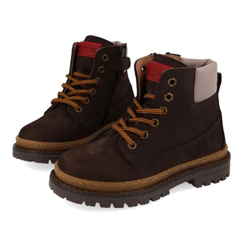 Poldino veterboot donkerbruin Jongens (Donker bruine veterboots - 6811NM) - Junior Steps