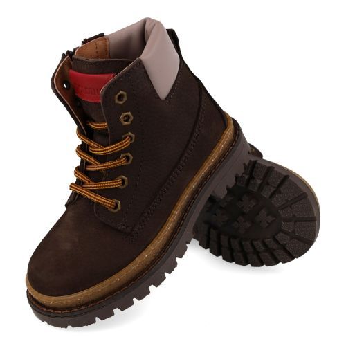Poldino veterboot donkerbruin Jongens (Donker bruine veterboots - 6811NM) - Junior Steps