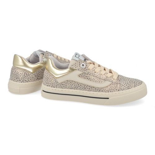 Poldino sneakers GOUD Meisjes (gouden sneaker met leopardprint - 6723) - Junior Steps