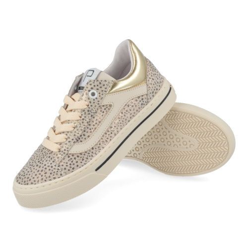 Poldino sneakers GOUD Meisjes (gouden sneaker met leopardprint - 6723) - Junior Steps